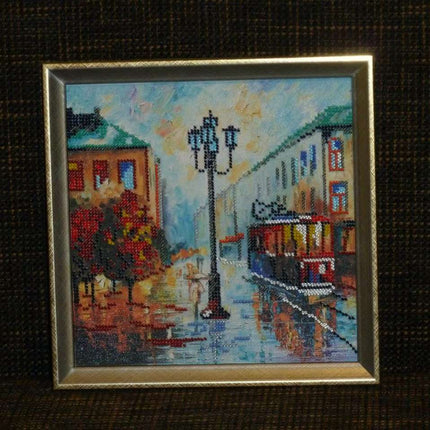 Canvas for bead embroidery "Autumn Story" 7.9"x7.9" / 20.0x20.0 cm