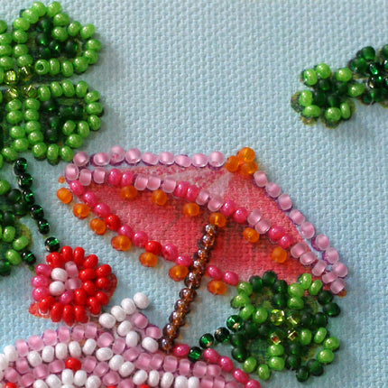 DIY Bead Embroidery Kit "Letter of happiness"  5.9"x5.9" / 15.0x15.0 cm
