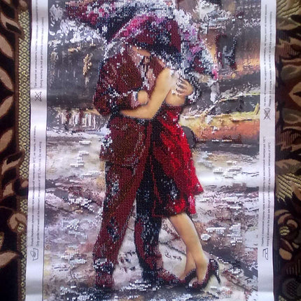 DIY Bead Embroidery Kit "Love story – 2" 9.4"x18.5" / 24.0x47.0 cm