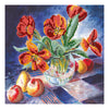 Canvas for bead embroidery "Tulips still-life" 7.9"x7.9" / 20.0x20.0 cm