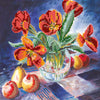 Canvas for bead embroidery "Tulips still-life" 7.9"x7.9" / 20.0x20.0 cm