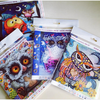 DIY Bead Embroidery Kit "Owl and alarm clock"  5.9"x5.9" / 15.0x15.0 cm