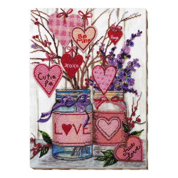 DIY Bead Embroidery Kit "About love" 9.8"x13.4" / 25.0x34.0 cm