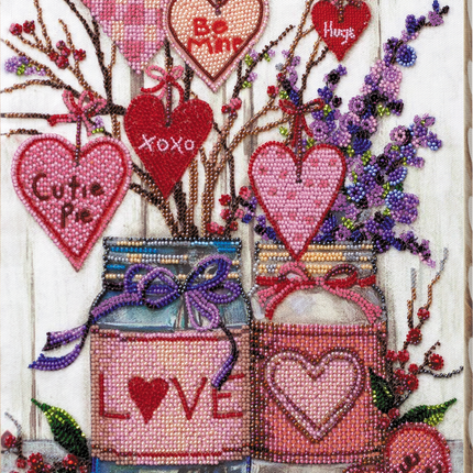 DIY Bead Embroidery Kit "About love" 9.8"x13.4" / 25.0x34.0 cm