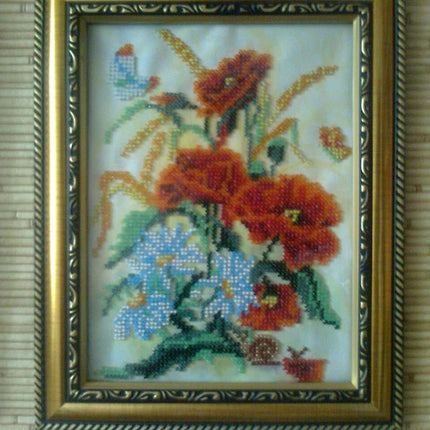Canvas for bead embroidery "Bouquet" 6.9"x7.9" / 17.5x20.0 cm