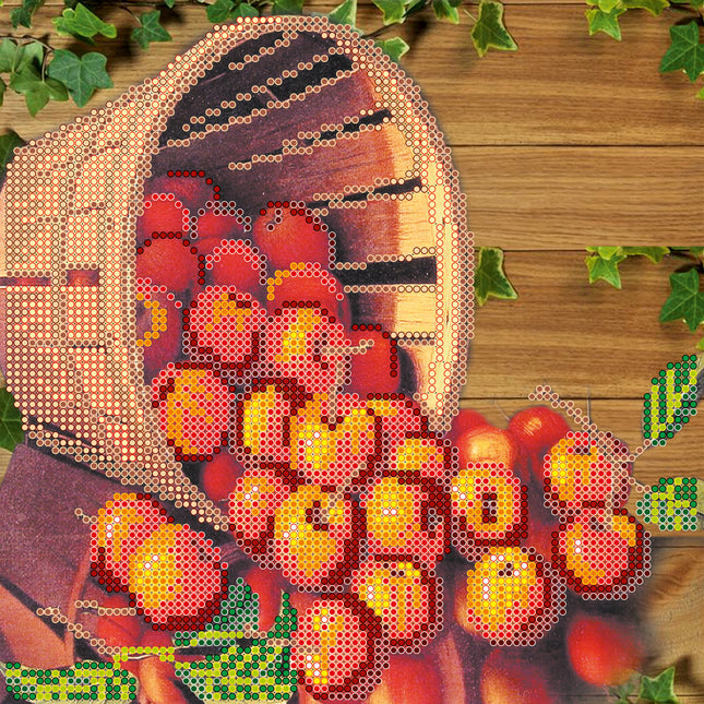 Canvas for bead embroidery "Apple Spas" 7.9"x7.9" / 20.0x20.0 cm
