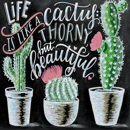 Canvas for bead embroidery "Life is beautiful" 11.8"x11.8" / 30.0x30.0 cm