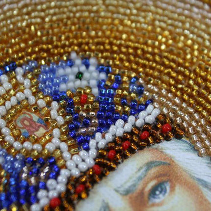 DIY Bead Embroidery Kit "Home iconostasis «Nicholas the Wonderworker»" 7.5"x9.8" / 19.0x25.0 cm