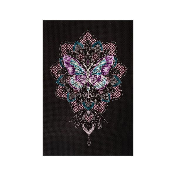 DIY Cross Stitch Kit "Butterfly" 6.7"x9.8"
