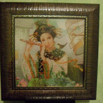 DIY Bead Embroidery Kit "Spring Flower" 11.8"x11.8" / 30.0x30.0 cm