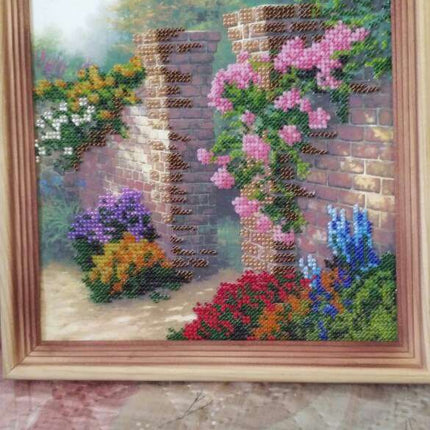 Canvas for bead embroidery "Flammentanz" 7.9"x7.9" / 20.0x20.0 cm