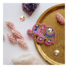 Beadwork kit for creating brooch 