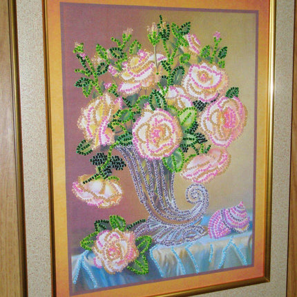 DIY Bead Embroidery Kit "Pearl" 8.9"x11.4" / 22.5x29.0 cm
