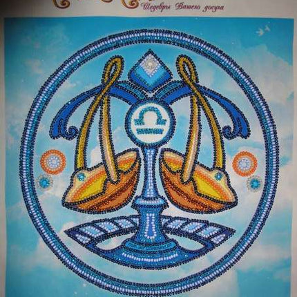 DIY Bead Embroidery Kit "Libra" 8.7"x8.7" / 22.0x22.0 cm