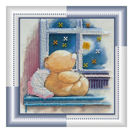 DIY Bead Embroidery Kit "Starlight night"  5.9"x5.9" / 15.0x15.0 cm