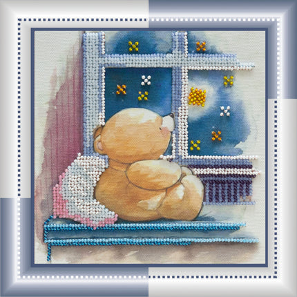 DIY Bead Embroidery Kit "Starlight night"  5.9"x5.9" / 15.0x15.0 cm