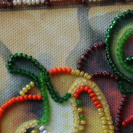 DIY Bead Embroidery Kit "Sweet Peppers"  5.9"x5.9" / 15.0x15.0 cm