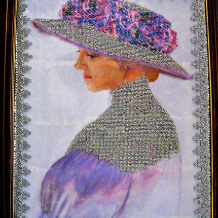 DIY Bead Embroidery Kit "Violet" 11.0"x15.7" / 28.0x40.0 cm