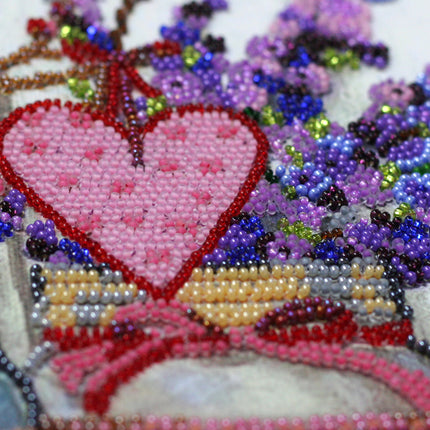 DIY Bead Embroidery Kit "About love" 9.8"x13.4" / 25.0x34.0 cm
