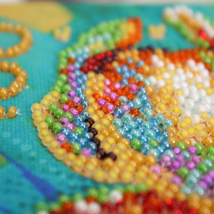 DIY Bead Embroidery Kit "Multicolored iris"  5.9"x5.9" / 15.0x15.0 cm