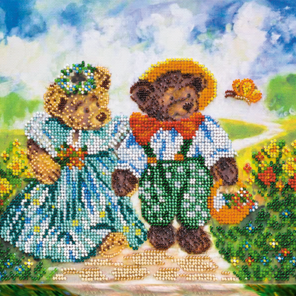 DIY Bead Embroidery Kit "Sunny glade" 10.2"x8.3" / 26.0x21.0 cm