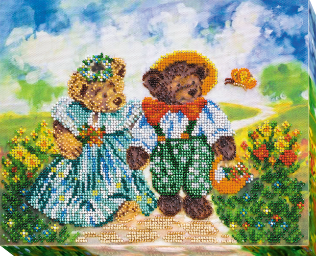 DIY Bead Embroidery Kit "Sunny glade" 10.2"x8.3" / 26.0x21.0 cm