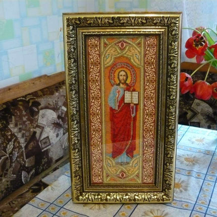 DIY Bead Embroidery Kit "Jesus" 7.5"x16.1" / 19.0x41.0 cm