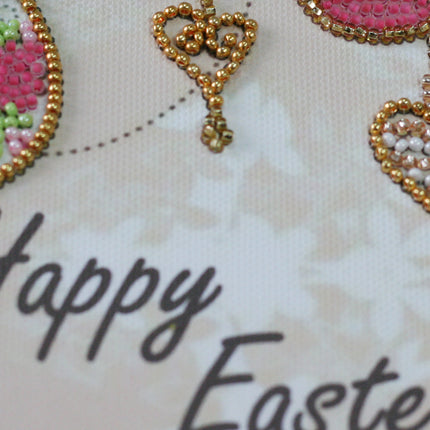 DIY Bead Embroidery Kit "Happy Easter"  5.9"x5.9" / 15.0x15.0 cm