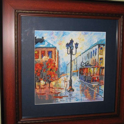 Canvas for bead embroidery "Autumn Story" 7.9"x7.9" / 20.0x20.0 cm