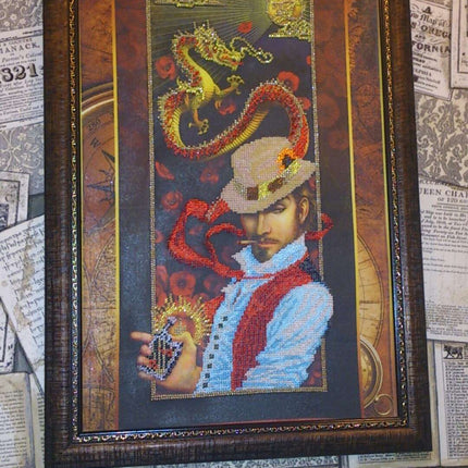 DIY Bead Embroidery Kit "Gambler" 11.8"x18.5" / 30.0x47.0 cm