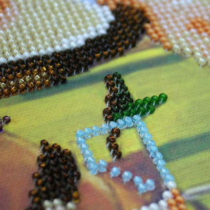 DIY Bead Embroidery Kit "At the race track" 17.7"x11.8" / 45.0x30.0 cm