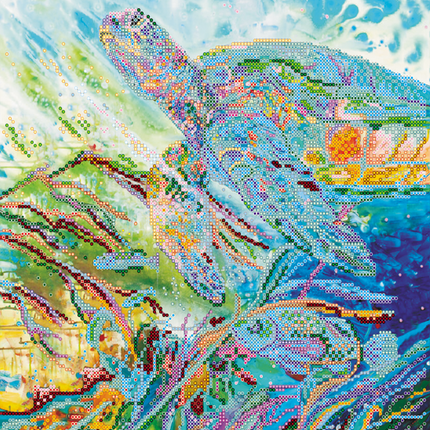 Canvas for bead embroidery "Gulf Stream" 11.8"x11.8" / 30.0x30.0 cm