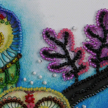 DIY Bead Embroidery Kit "Night couple"  5.9"x5.9" / 15.0x15.0 cm