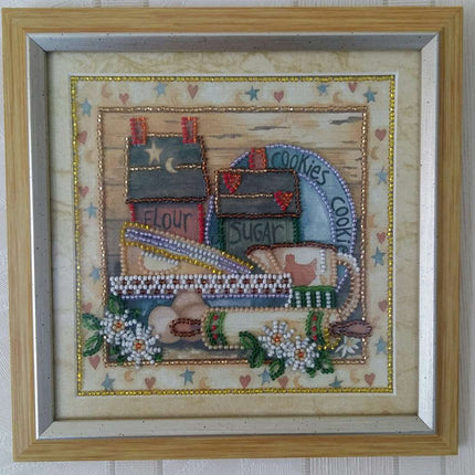 DIY Bead Embroidery Kit "Kitchen – 1"  5.9"x5.9" / 15.0x15.0 cm