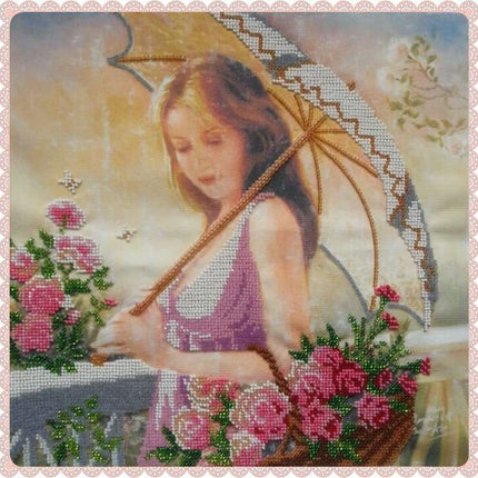 Canvas for bead embroidery "Hot afternoon" 11.8"x11.8" / 30.0x30.0 cm