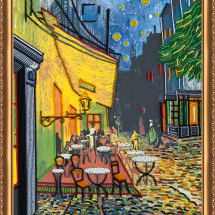 DIY Bead Embroidery Kit "Evening cafe" 12.6"x17.7" / 32.0x45.0 cm
