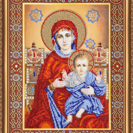 DIY Bead Embroidery Kit "Wedding Icon – The Holy Mother of God" 11.0"x15.0" / 28.0x38.0 cm