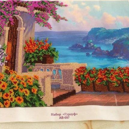 DIY Bead Embroidery Kit "Gurzuf" 15.7"x11.8" / 40.0x30.0 cm