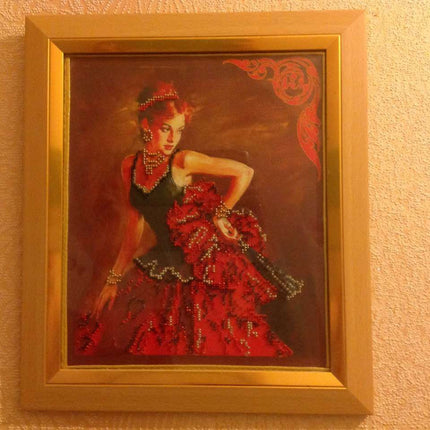 DIY Bead Embroidery Kit "Consuelo" 9.1"x11.0" / 23.0x28.0 cm