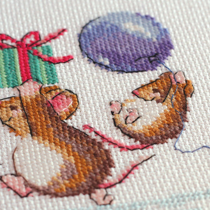 DIY Cross Stitch Kit "We are in a hurry to greet" 11.8"x7.9"