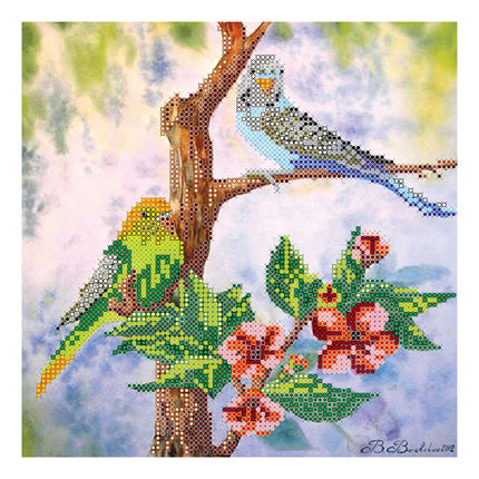 Canvas for bead embroidery "Sweet Couple" 7.9"x7.9" / 20.0x20.0 cm
