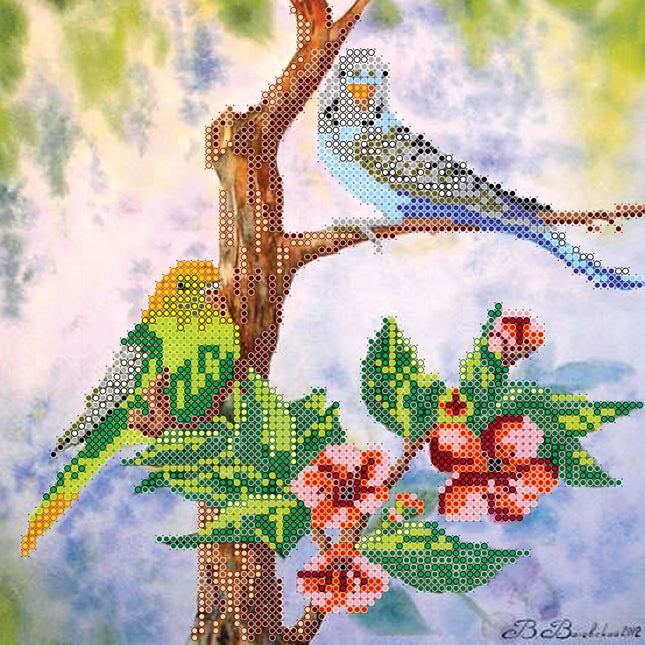 Canvas for bead embroidery "Sweet Couple" 7.9"x7.9" / 20.0x20.0 cm