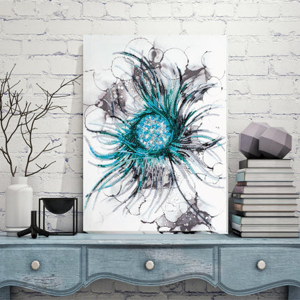 DIY Bead Embroidery Kit "Aquamarine" 11.0"x13.8" / 28.0x35.0 cm