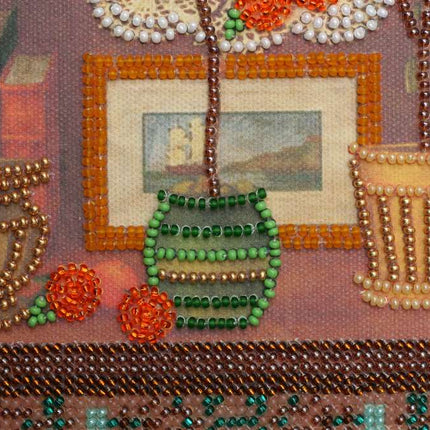 DIY Bead Embroidery Kit "Salon buffet" 7.9"x11.8" / 20.0x30.0 cm