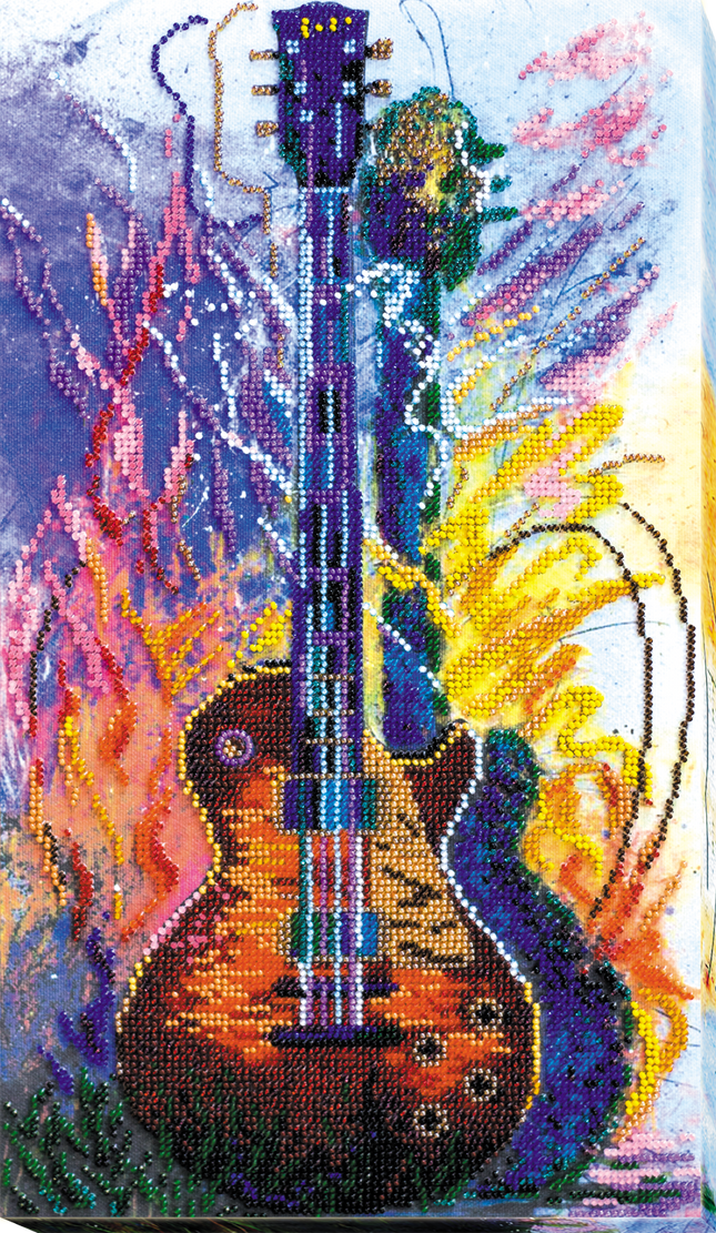 DIY Bead Embroidery Kit "Guitar sounds" 8.7"x15.0" / 22.0x38.0 cm