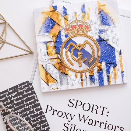 DIY Bead Embroidery Kit "FC Real Madrid"  5.9"x5.9" / 15.0x15.0 cm