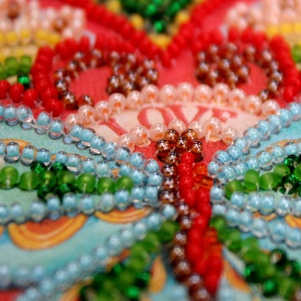 DIY Bead Embroidery Kit "Summer heart"  5.9"x5.9" / 15.0x15.0 cm