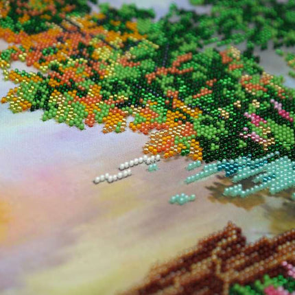 DIY Bead Embroidery Kit "Morning haze" 19.7"x11.8" / 50.0x30.0 cm