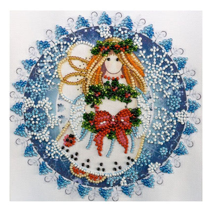 DIY Bead Embroidery Kit "Christmas angel"  5.9"x5.9" / 15.0x15.0 cm