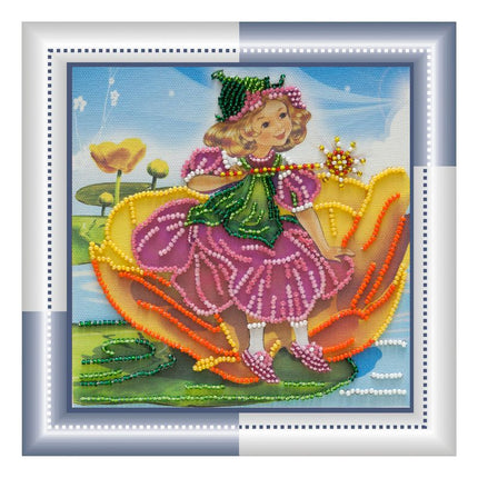 DIY Bead Embroidery Kit "Young magician"  5.9"x5.9" / 15.0x15.0 cm
